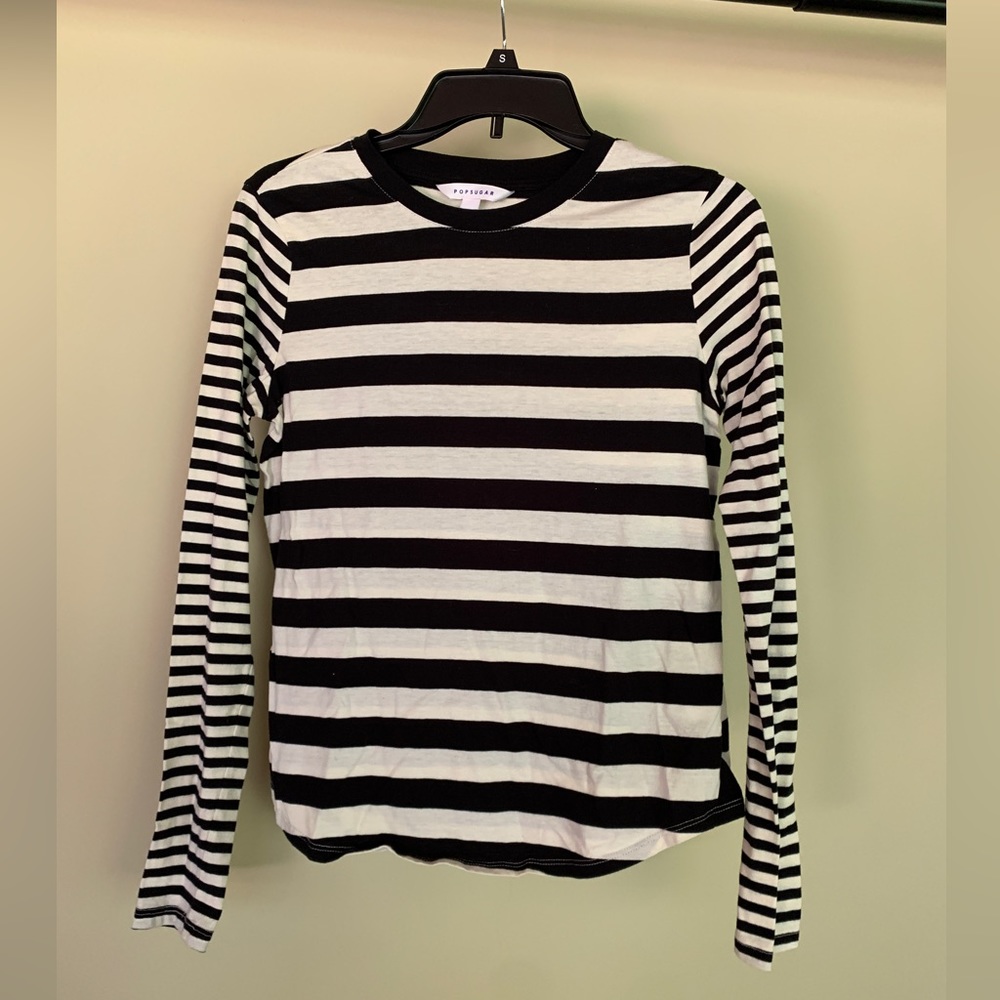Pop sugar - Black/Ivory striped shirt - size S